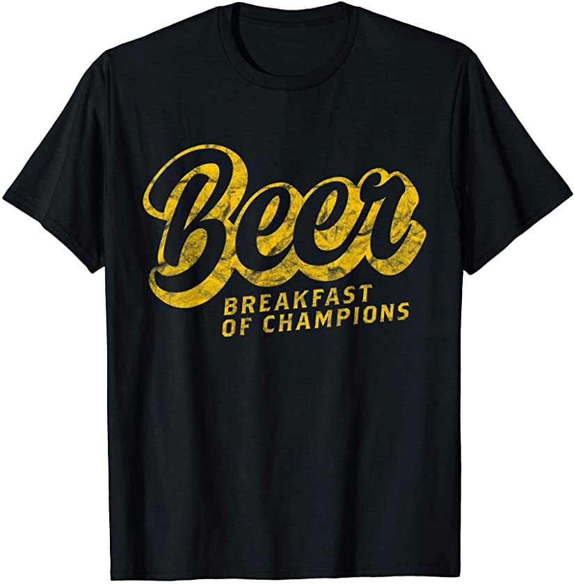 Beer Breakfast of Champions T Shirt Vintage Funny College T-Shirt