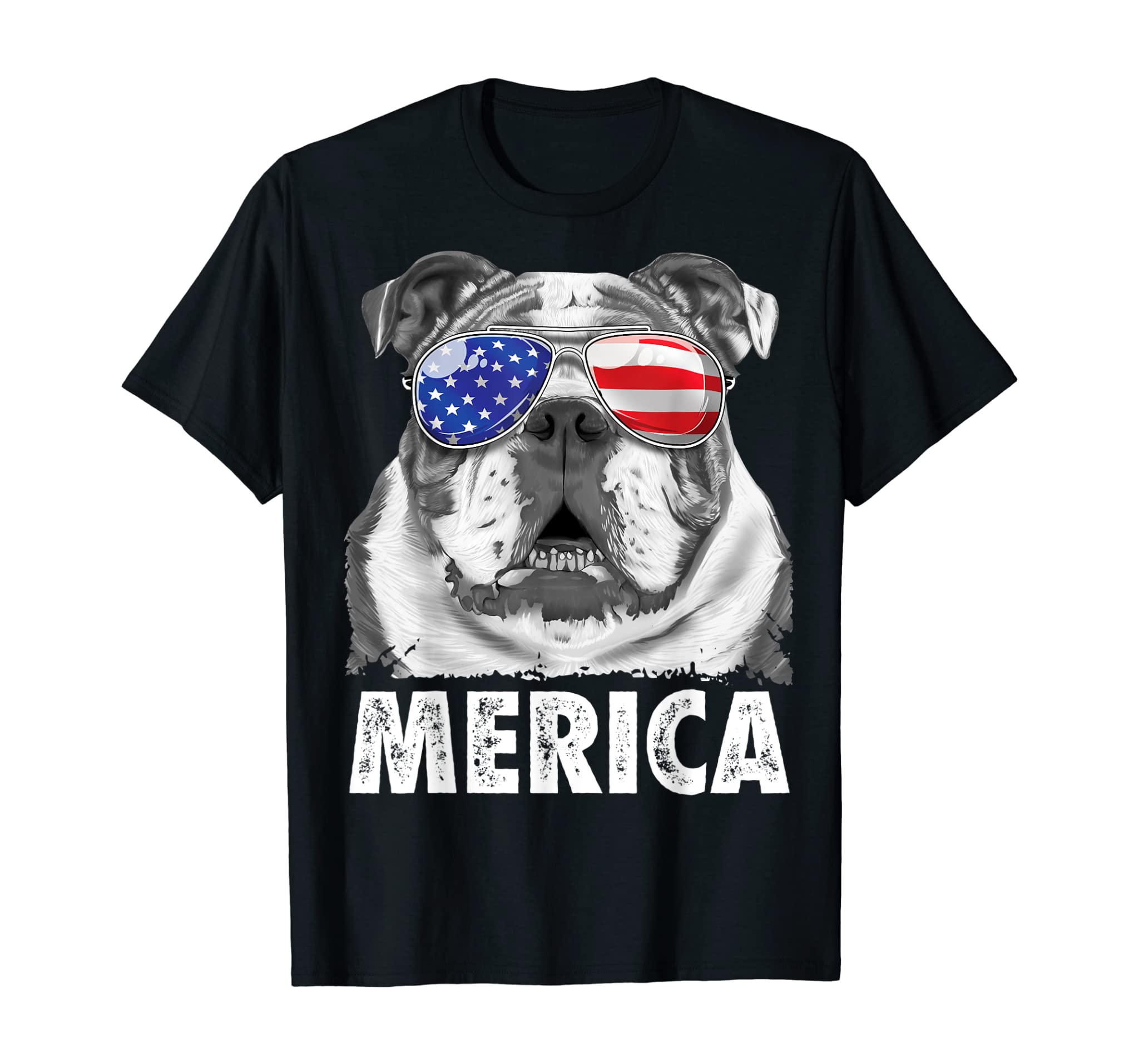 English Bulldog 4th of July Shirts Merica Men Women USA Flag T-Shirt