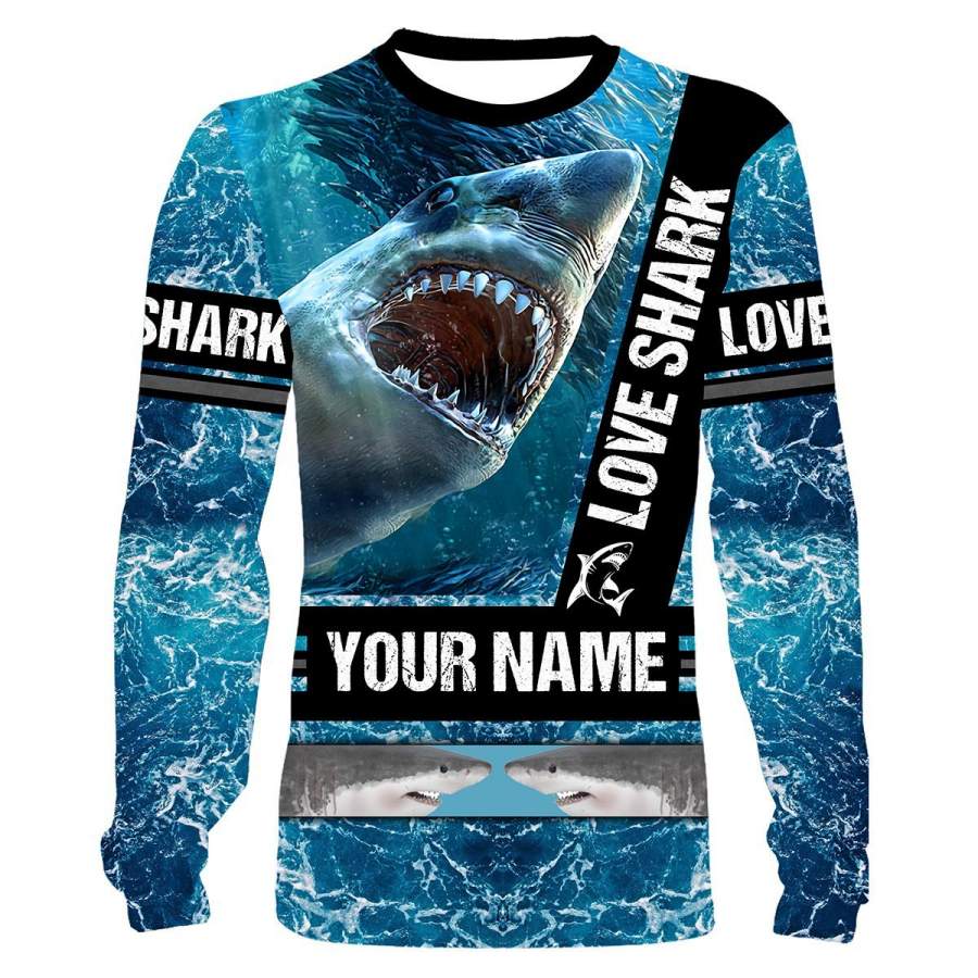 Shark Fishing  Customize name 3D All over print shirts – personalized apparel gift for fisherman, fishing lovers – NQS663