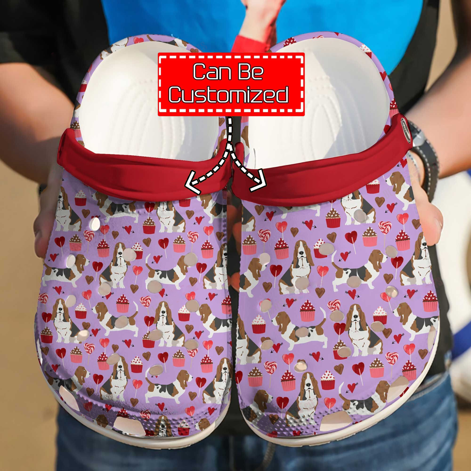 Dog Crocs – Personalized Basset Hound Pattern Clog Shoes