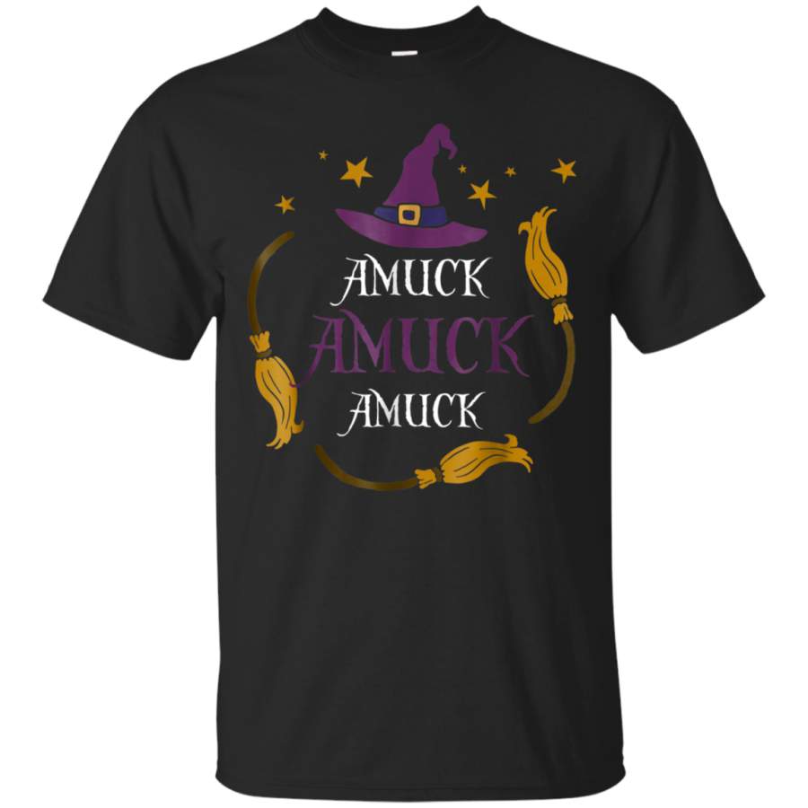 AGR Amuck Witches T-Shirt Funny Magical Hat Broomstick