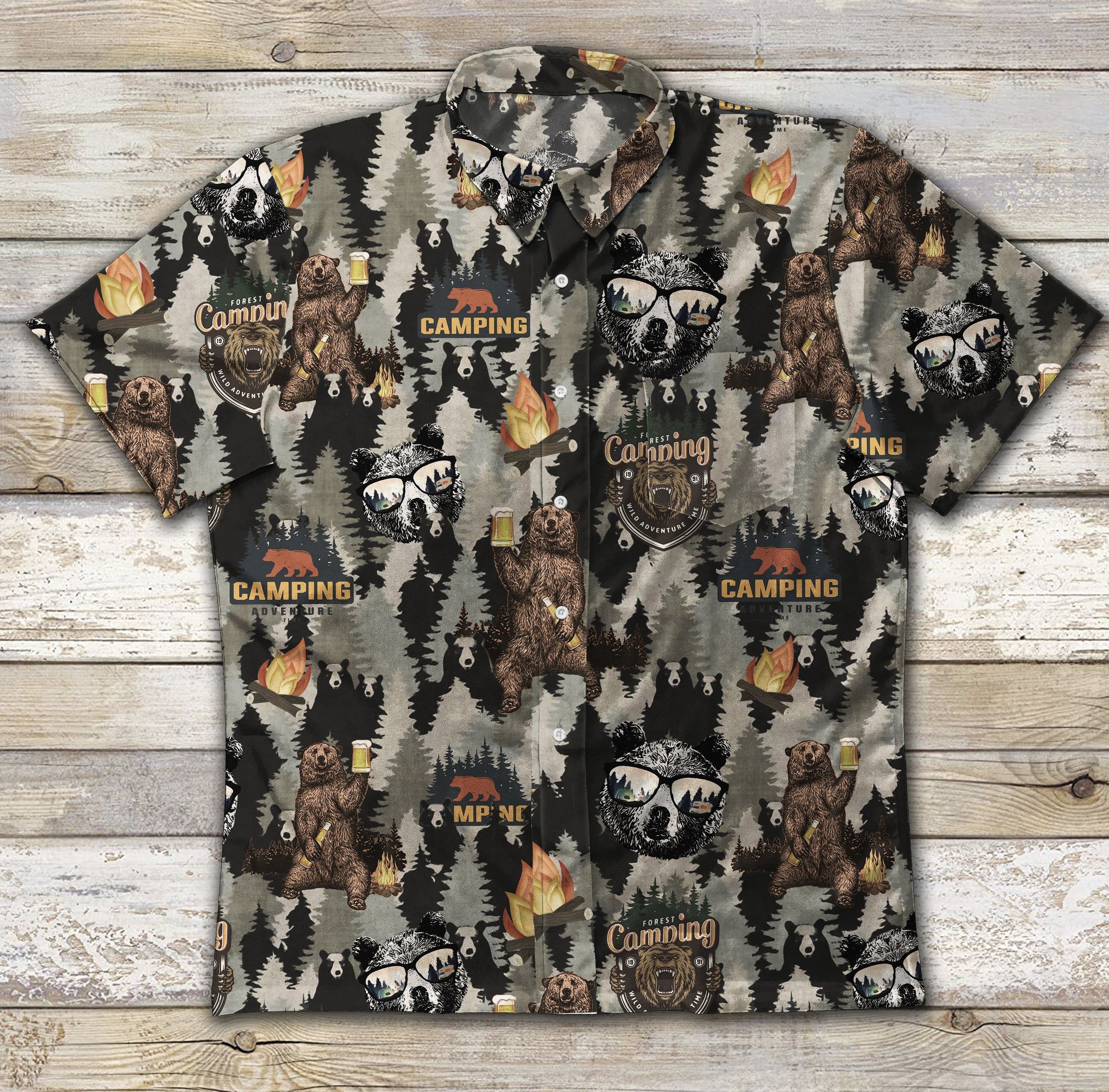 Camping Bear Vintage Cotton Hawaii Ha10974