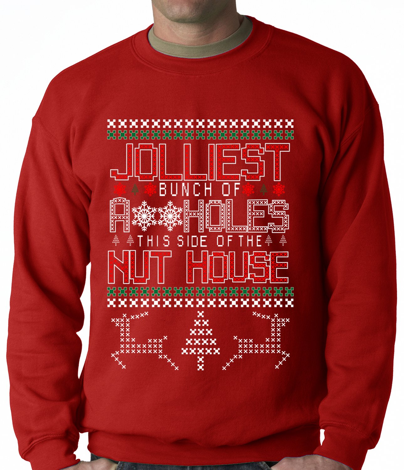 Ugly Christmas Jolliest Bunch Of A**holes Crenweck Sweatshirt