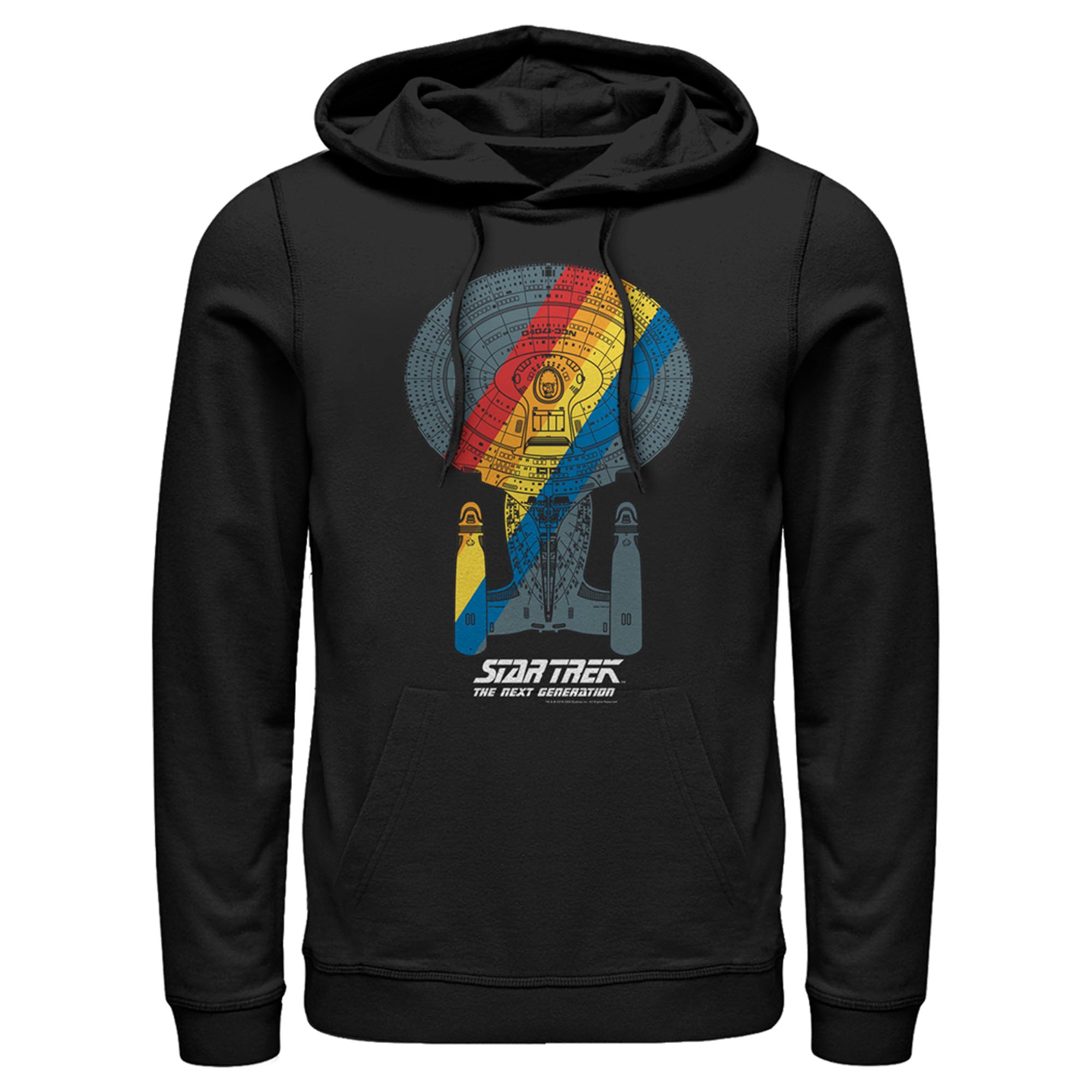 Men’S Star Trek: The Next Generation Uss Enterprise Rainbow Streak Pull Over Hoodie