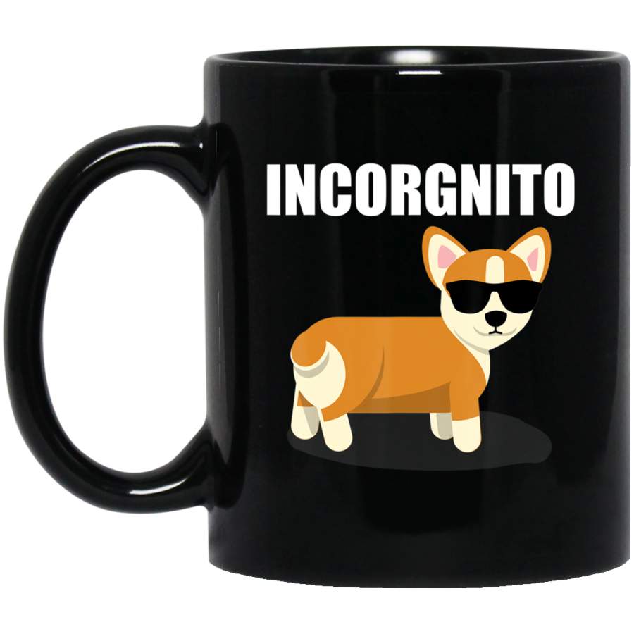 Vintage Incorgnito Corgi Lover Gift Black Mug Pet Owner, Dog Dad Mom Lover, Best Friends Gifts Funny Sayings Slogan Cute