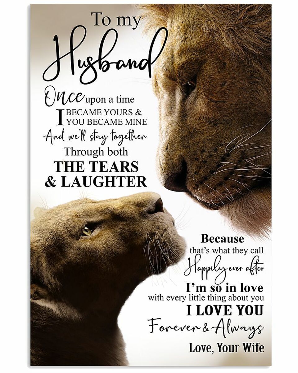 To My Husband I Love You Forever And Always Lion Vertical Poster