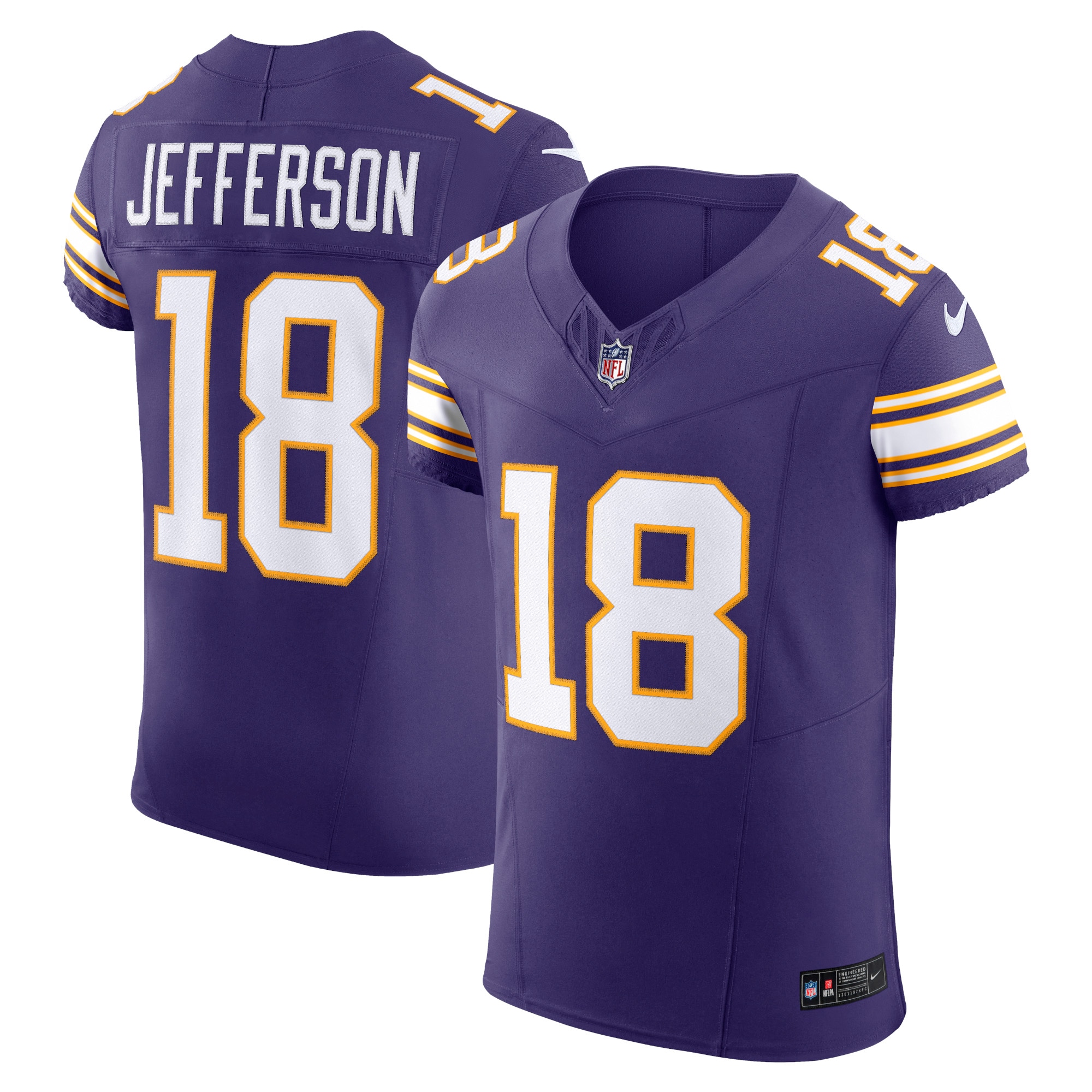 Men’s Minnesota Vikings Justin Jefferson Purple Alternate Vapor F.U.S.E. Elite Jersey