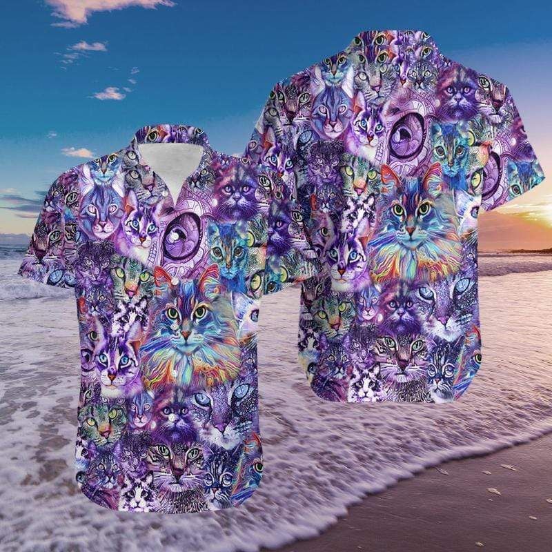 Shop From 1000 Unique Colorful Galaxy Cat Hawaii Shirts Ha36855