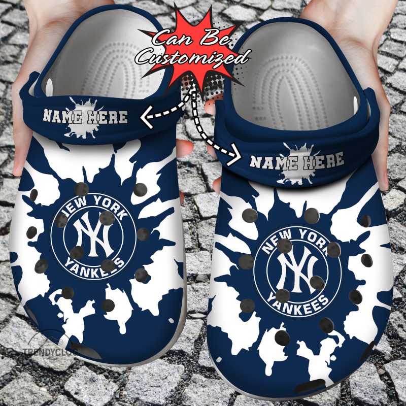 Baseball Personalized NY Yankees Color Splash Clog Shoes