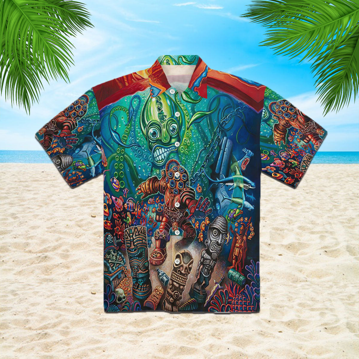 Aloha Shirts Tiki Deep In The Sea Hawaii Shirt For Men Women Ha17803