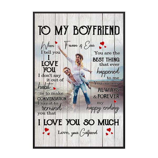 Custom Personalized photo name Valentine’s day wall prints poster gift ideas for room him boyfriend husband her girlfriend wife couple – My Happy Ending TY2912 – Personalizedwitch
