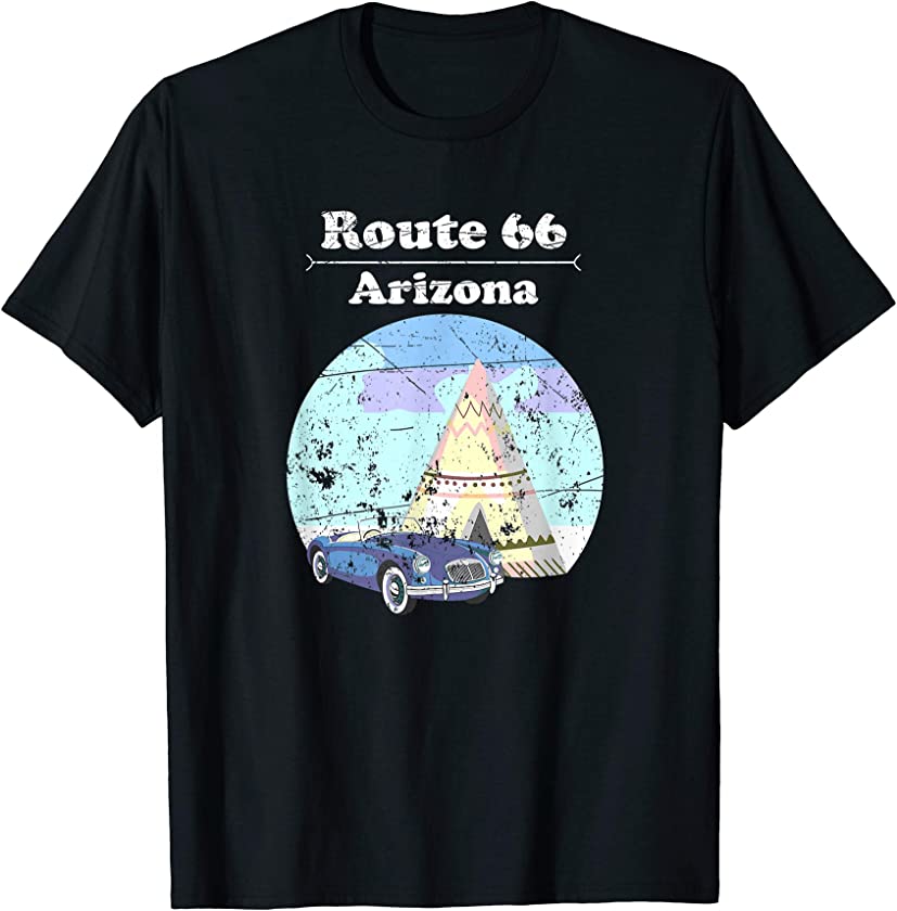 America’s Highway Arizona Route 66 road Vintage retro car T-Shirt