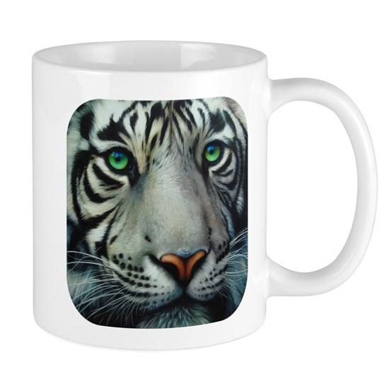 White Tiger Close Face Mug