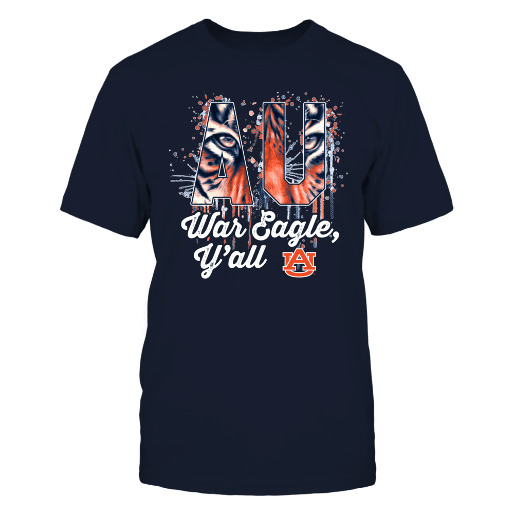 Auburn Tigers War Eagle Y All Color Drop Tiger Pattern Team Name Shirt