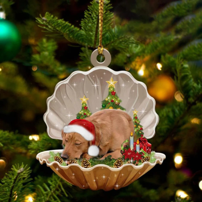 Red Labrador Retriever3-Sleeping Pearl In Christmas Two Sided Ornament