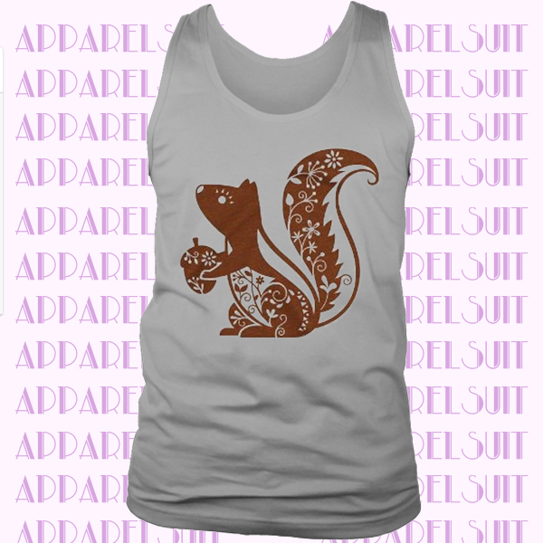 Whimsical Squirrel Tank Top, Women’s Triblend Racerback Tank, Woodland Critter, Forest Animal, Printed On Bella Canvas Tri Blend