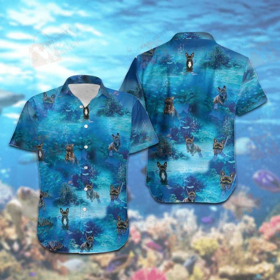 Find Diving French Bulldog Hawaii Shirt Ha74131