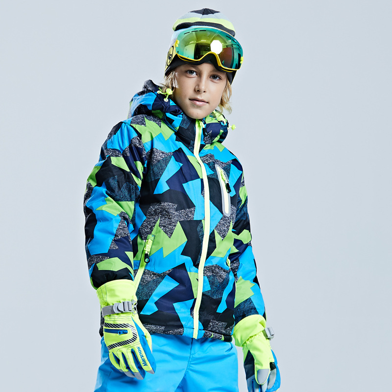 X-TIGER Ski Jacket Boys Winter Waterproof Windproof Thick Warm Jacket Skiing Bib Pants Outdoor Sport Snowboard Ski Coat alx