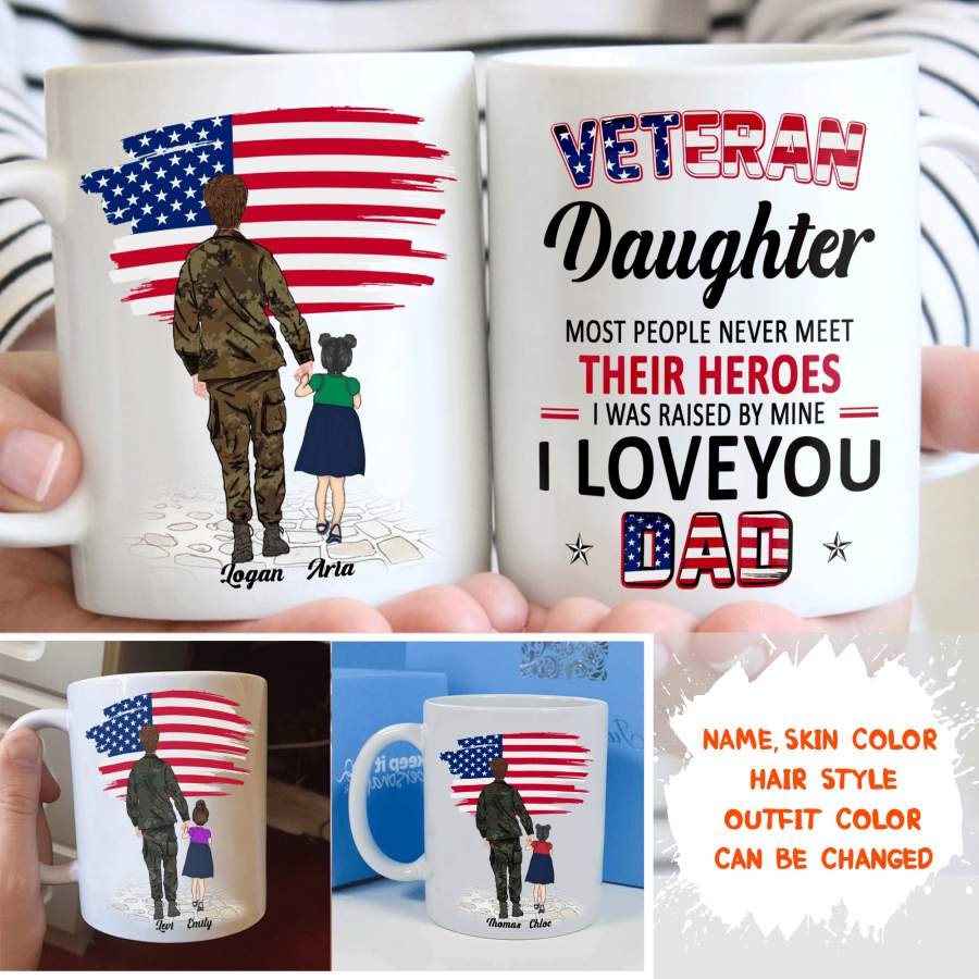 Personalized Custom Coffee Mug – Veteran Mug- Gift For Dad From Daughter, Mug With Quotes, Birthday Gifts – 7688
