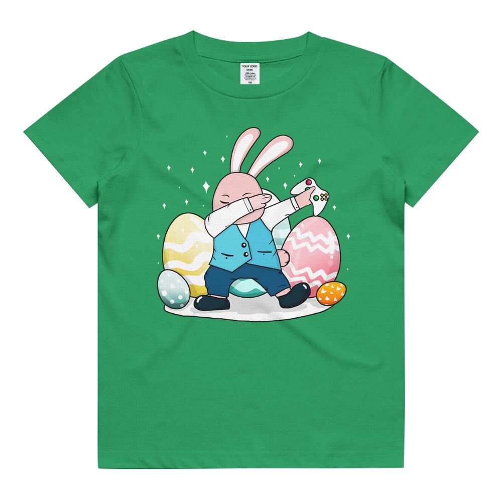 Dabbing Bunny Rabbit Video Gamer Happy Easter Day Kids T Shirt