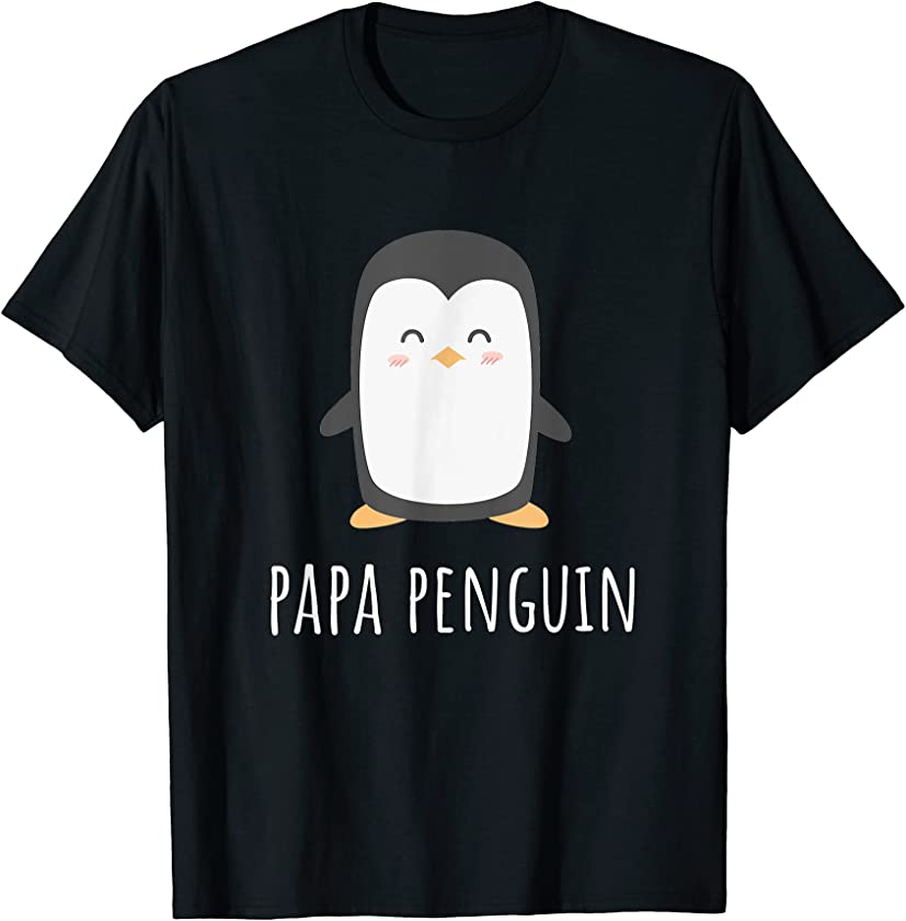 Mens Penguin Papa – Funny & Cute Dad Graphic T-Shirt