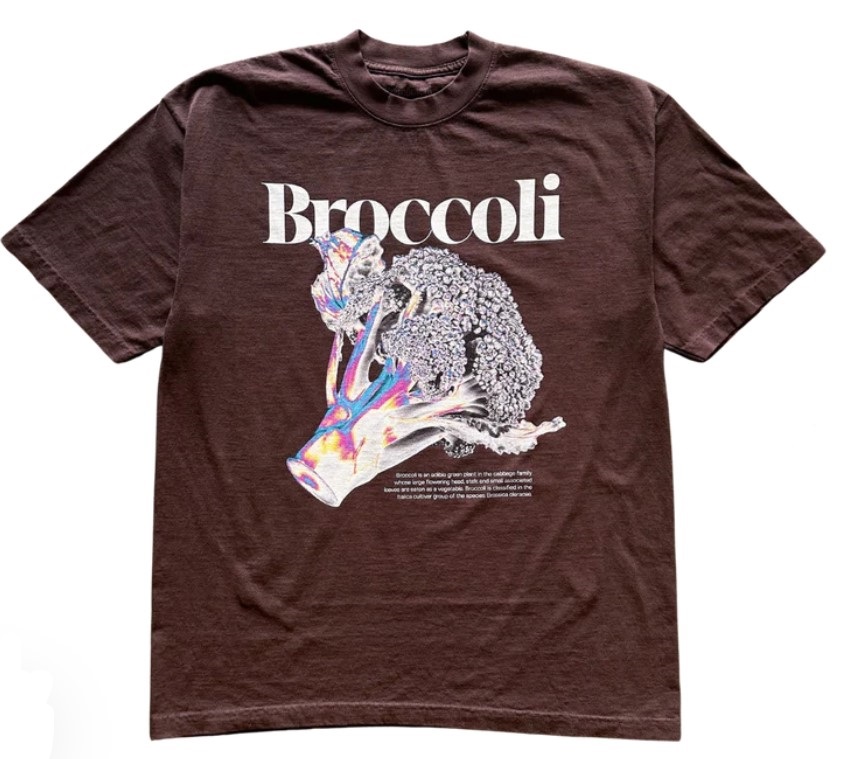 Chrome Broccoli Vegetables Tee Shirt Outfit