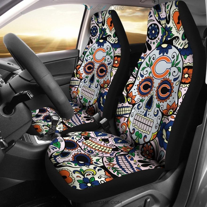 Party Skull Chicago Bears Car Seat Covers Best Car Decor 2021