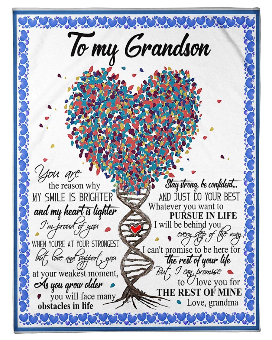 [Personalized Name] Grandma Tree Dna The Rest Of Mine Fleece Blanket, Sherpa Blanket, Gift For Grandson Gift For Family Member, Friends Gift, Christmas Gift, Home Decor, Home Living