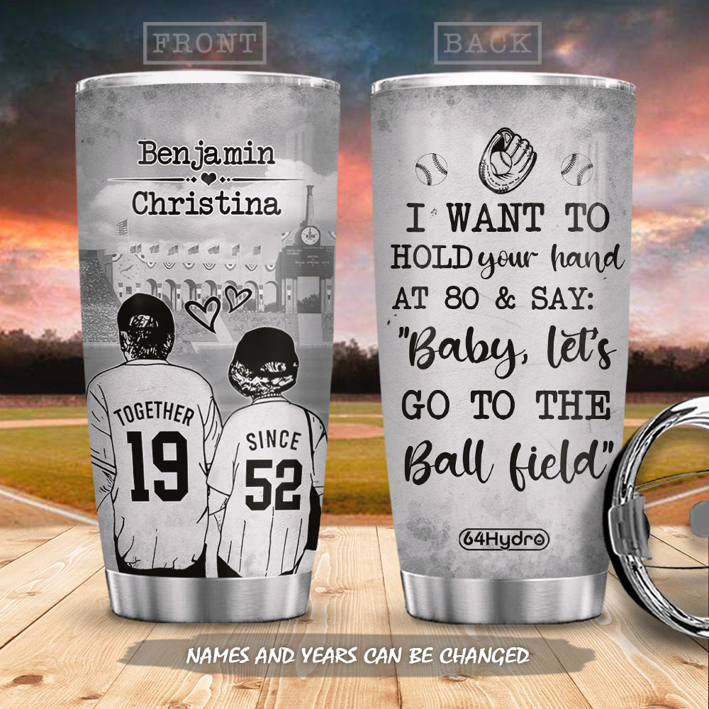 Customized Baseball Couple Acaa2109002Z Stainless Steel Tumbler