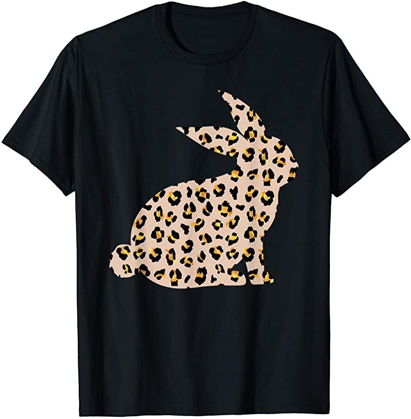 Easter Leopard Skin Print Bunny Silhouette T-Shirt