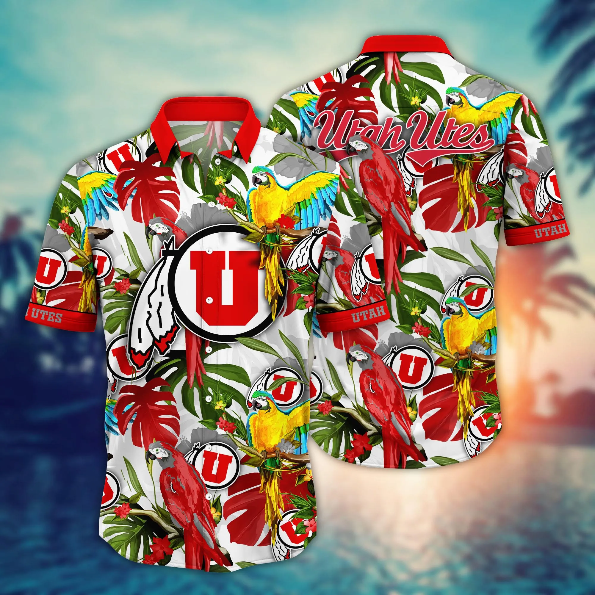 Utah Utes NCCA Hawaiian Shirt Brightnesstime Aloha Shirt