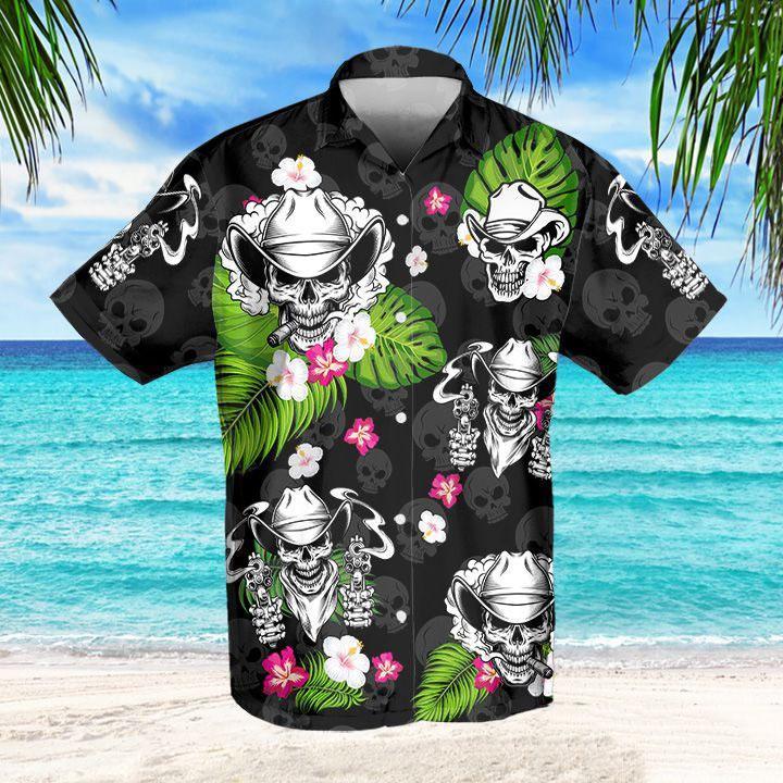 Skull Cowboy Hawaiian Shirt | Unisex | Adult | Hw5846 – Jamestees Store