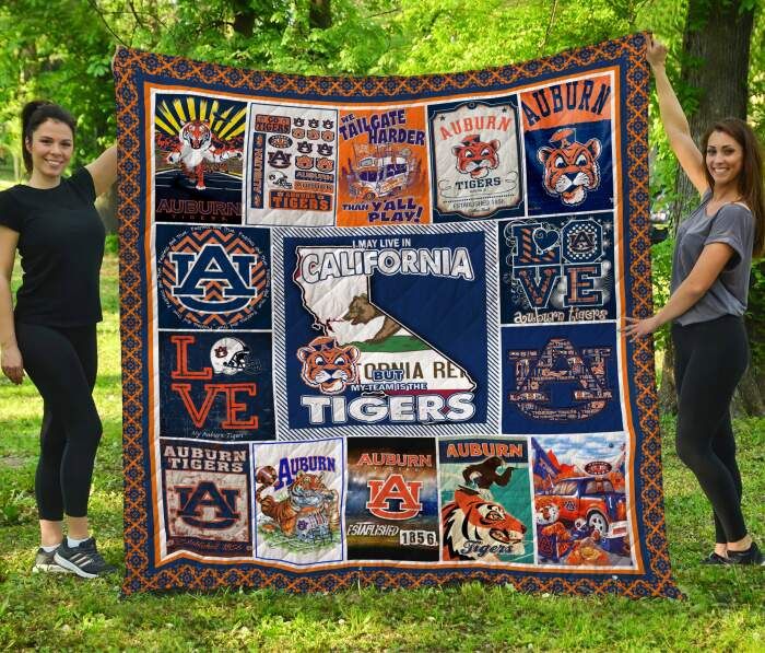 Auburn Tigers California 3D Quilt Blanket, Fleece Blanket