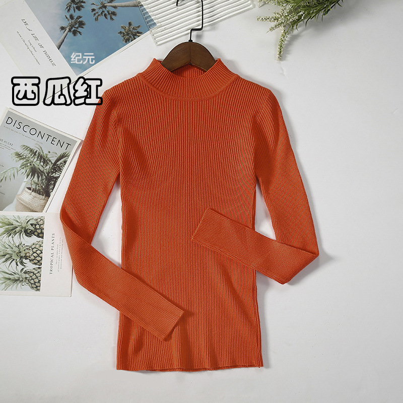 Casual Long Sleeve Turtleneck Knitting Sweater Elegant Solid Slim Pullover Vintage Harajuku Korean Simple Top 2021 Jumper alx