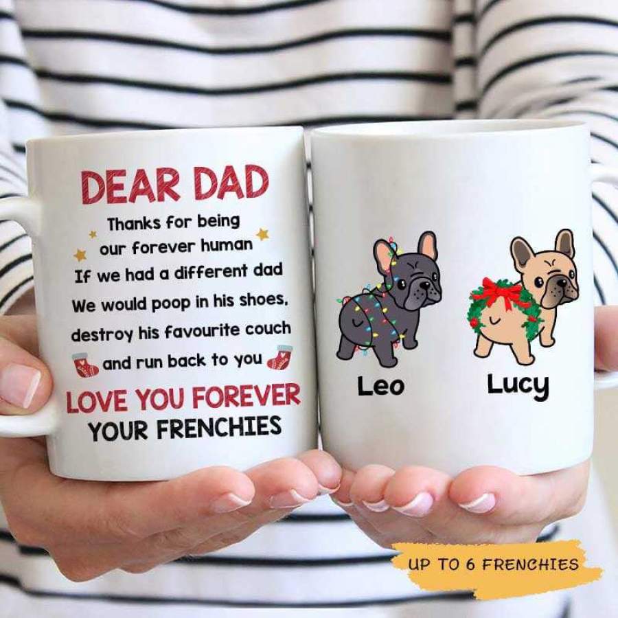 French Bulldog Dear Dad Dogs Christmas Personalized Mug