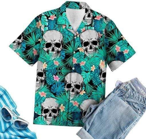 Skull Tropical Full Printing Hawaii Shirts Ha107332