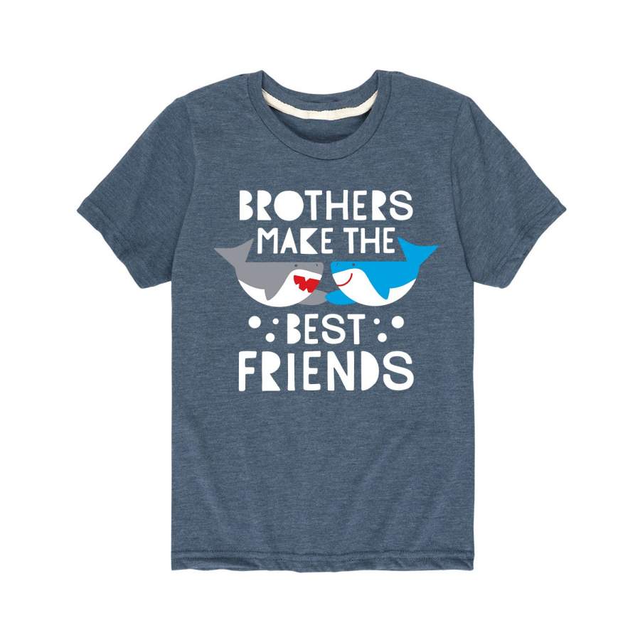 Brothers Best Friends Shark – Youth Short Sleeve T-Shirt