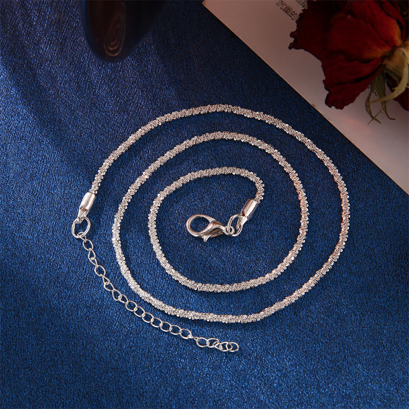 2022 New Popular Silver Colour Soft Sparkling Clavicle Chain Choker Necklace For Women Fine Jewelry Wedding Party Gift alx