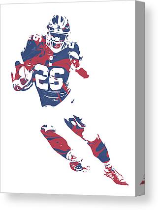 Saquon Barkley New York Giants Pixel Art 2 Joe Hamilton Canvas Print