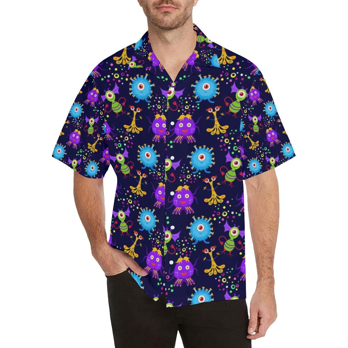 Alien Pattern Print Design 01 Men’S All Over Print Hawaiian Shirt (Model T58)