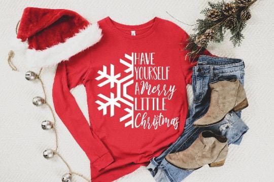 Have Yourself A Merry Little Christmas Long Sleeved Unisex Shirt, Christmas Long Sleeved, Holiday Shirt,Christmas Long Sleeved Unisex Shirt