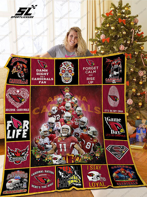 Arizona Cardinals Christmas Tree Quilt Blanket