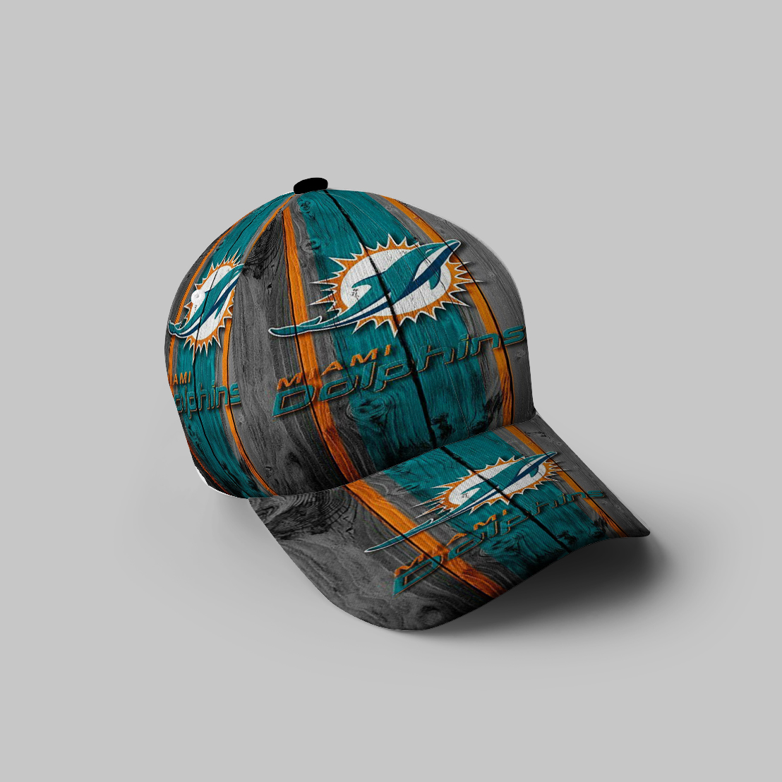 Miami Dolphins Logo 3 3D Printing Baseball Cap Classic Hat