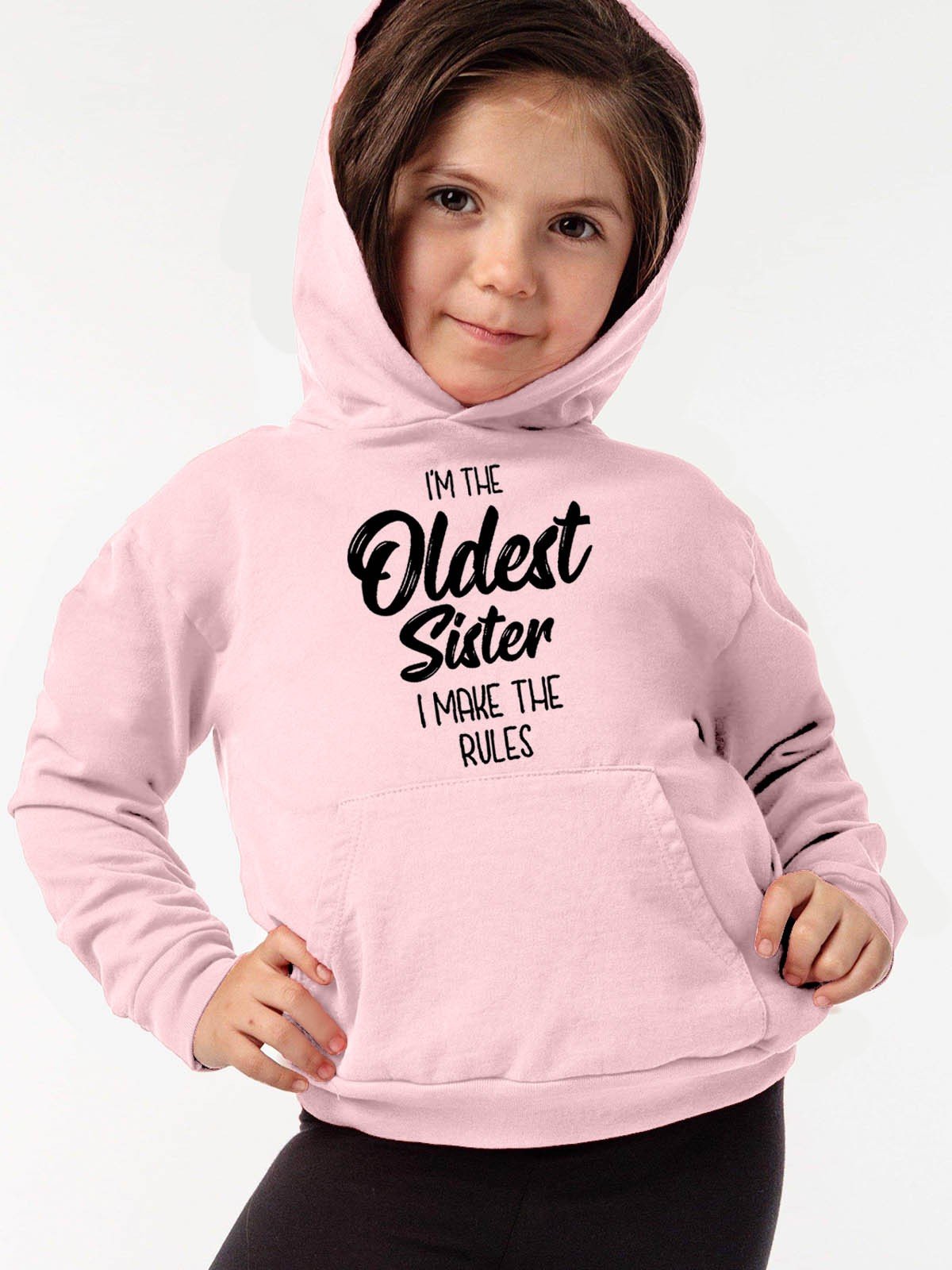 Kid Girl I’M The Oldest Sister I Make The Rules Hoodie