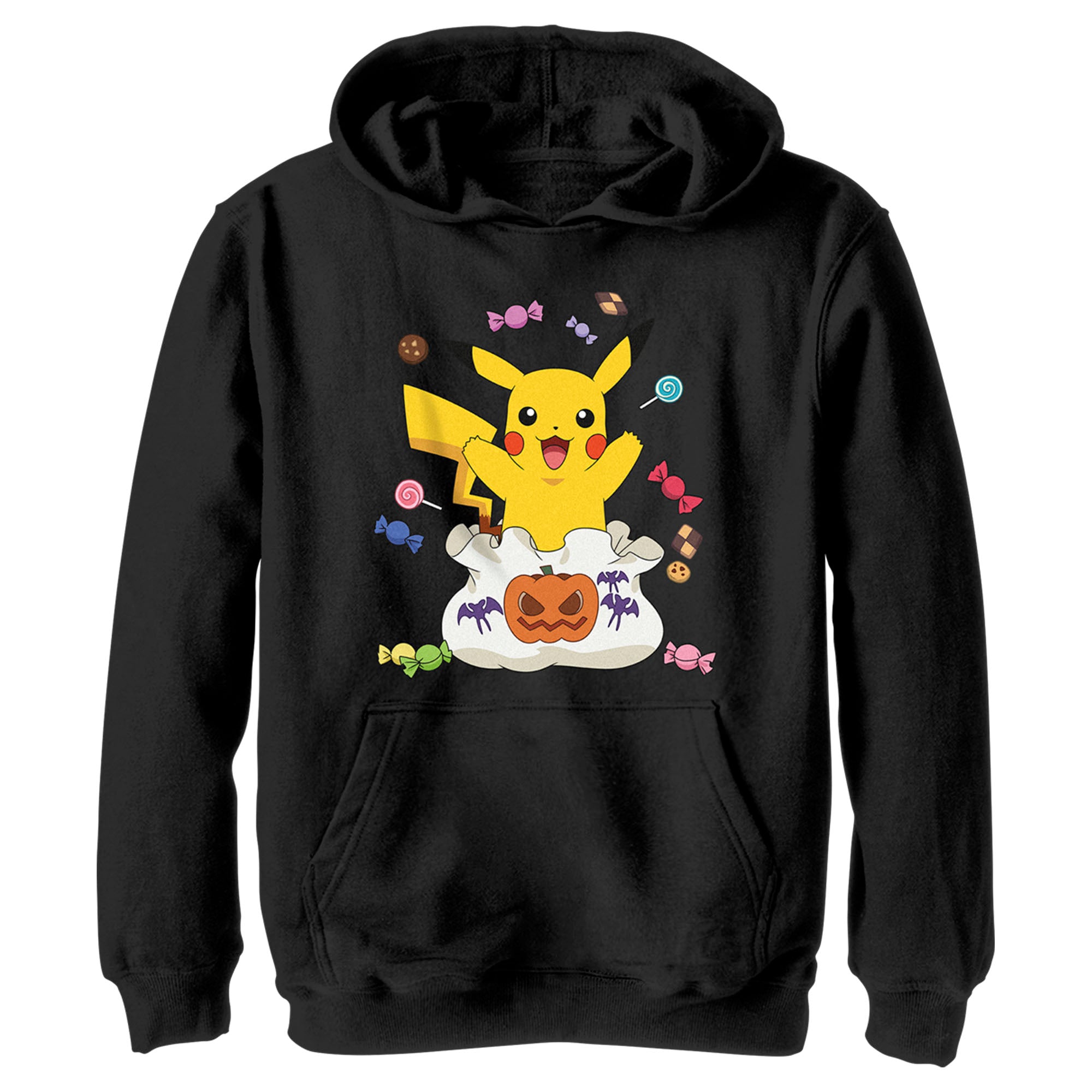 Boy’S Pokemon Halloween Pikachu Candy Bag Pull Over Hoodie