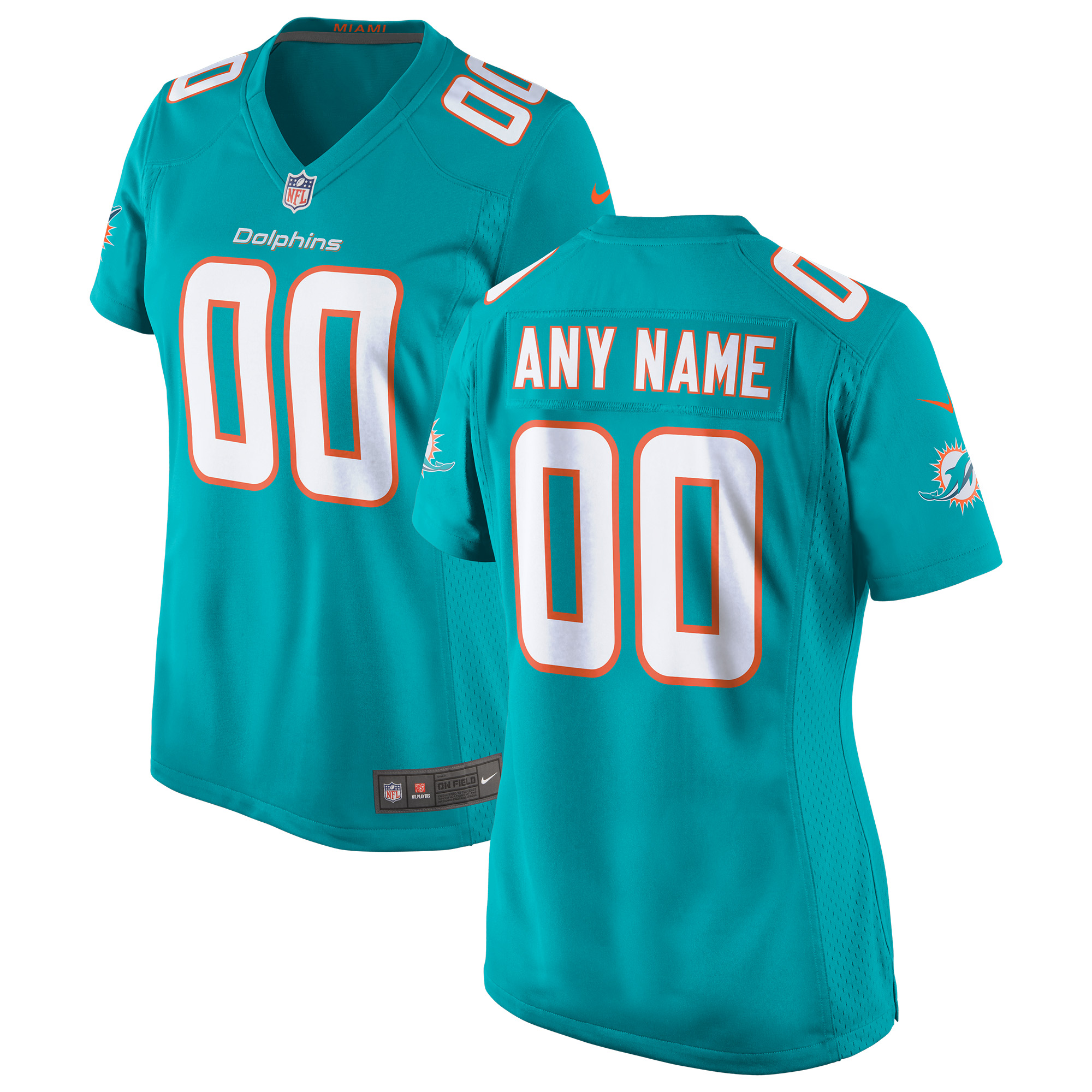 Miami Dolphins Women's Custom Game Jersey – Aqua