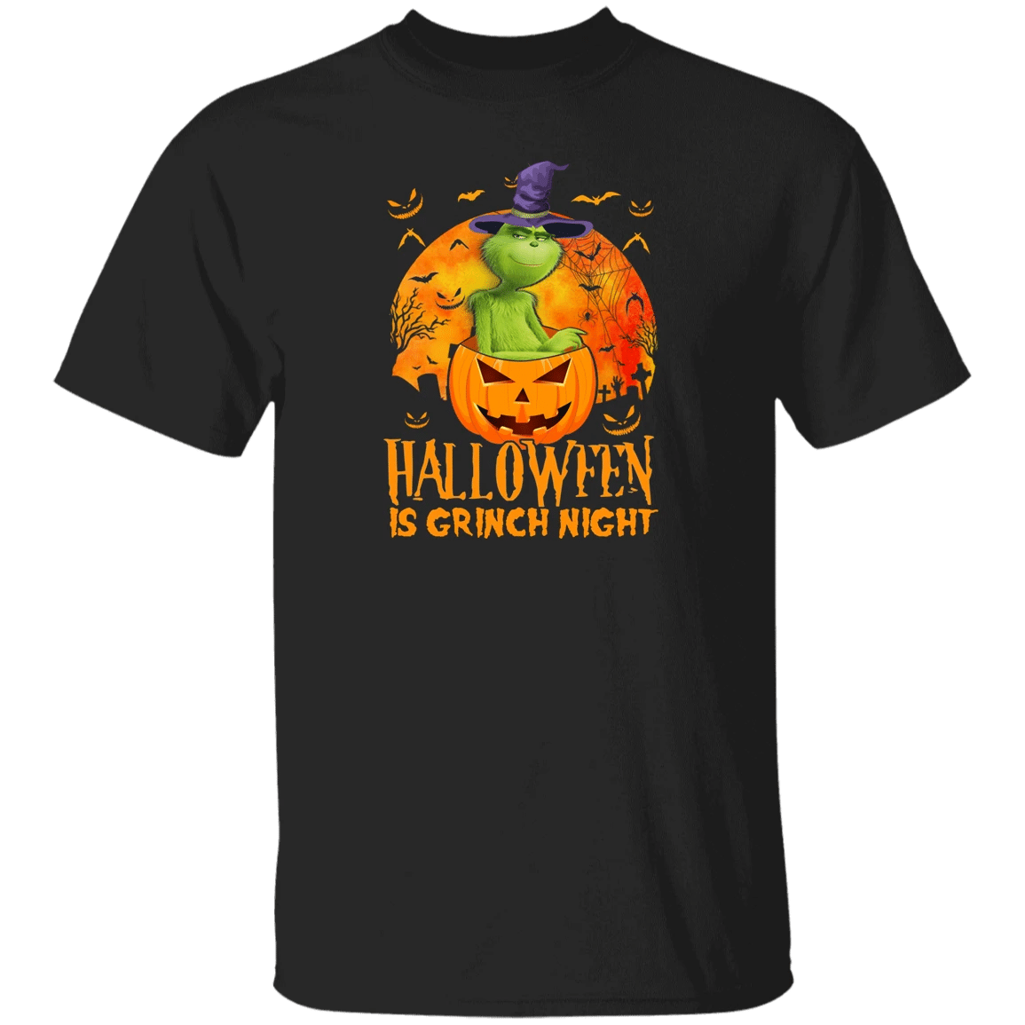 Halloween Christmas Shirt Halloween Is Grinch Night Funny Halloween Christmas G.Rinches Cartoon Movie Lover Gifts Halloween T-Shirt X lezhubbs Cartoon Fashion