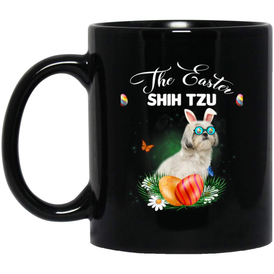 Shih Tzu Bunny Easter Day Dog Gifts 11 oz 15 oz Mug Black