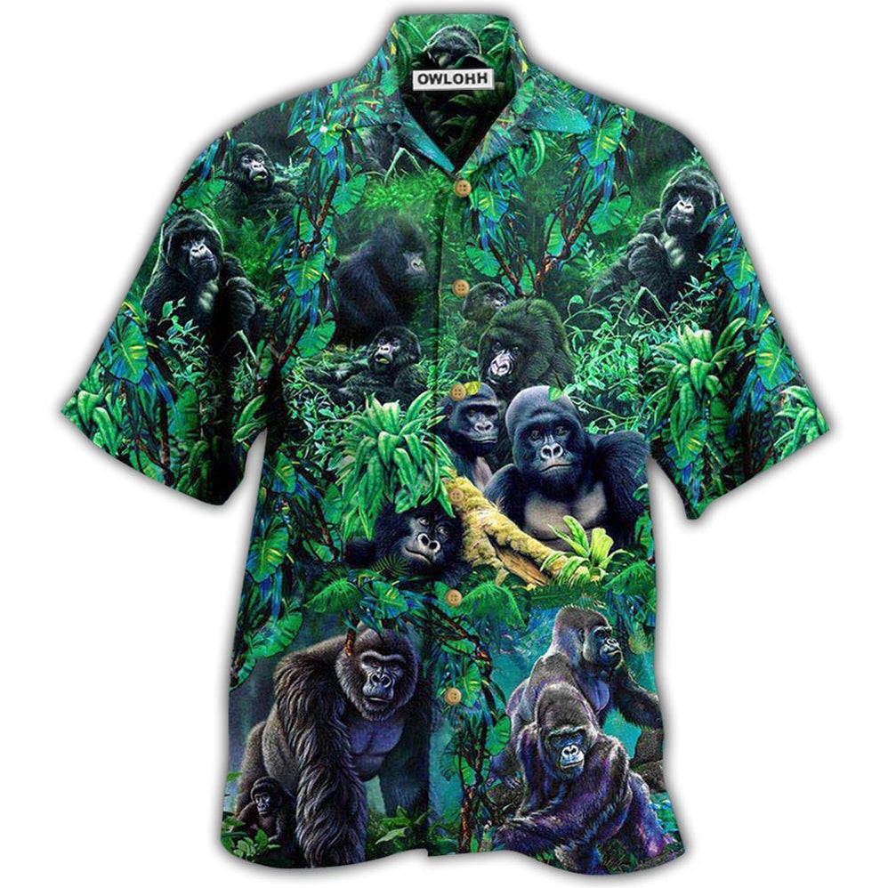 Gorilla Animals Family Of Gorillas In The Jungle Together Hawaii Shirt Ha49909