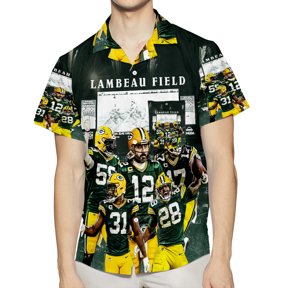 Green Bay Packers Player Team V4 3D All Over Print Summer Beach Hawaiian Shirt With Pocket